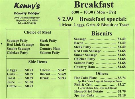 kenny's cafe website.